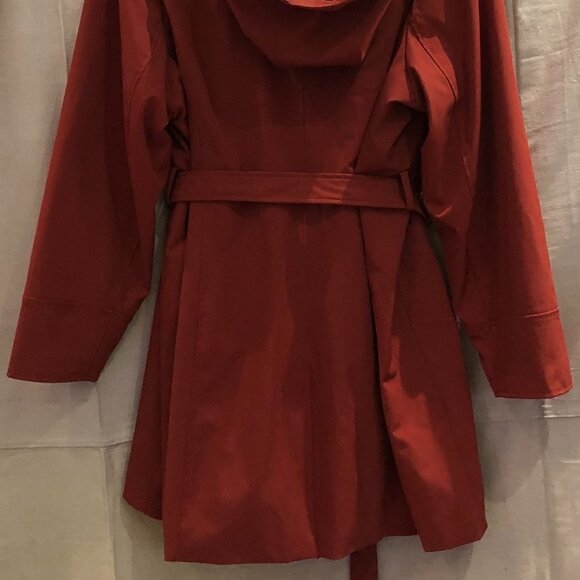 MICHAEL KORS Women's Plus Size Hooded Belted Trench Coat Harvest Orange Size 2X - Picture 12 of 13